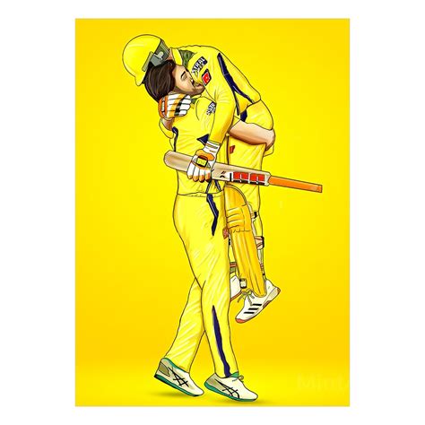 Csk dhoni with jadeja wall sticker - Csk winning celebration wall Sticker - Dhoni with jadeja ...