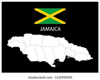 Map National Flag Jamaicamap Jamaica Flag Stock Vector (Royalty Free) 1132995950 | Shutterstock