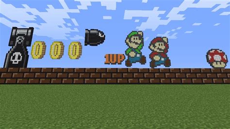 Minecraft Pixel Art Mario Grid