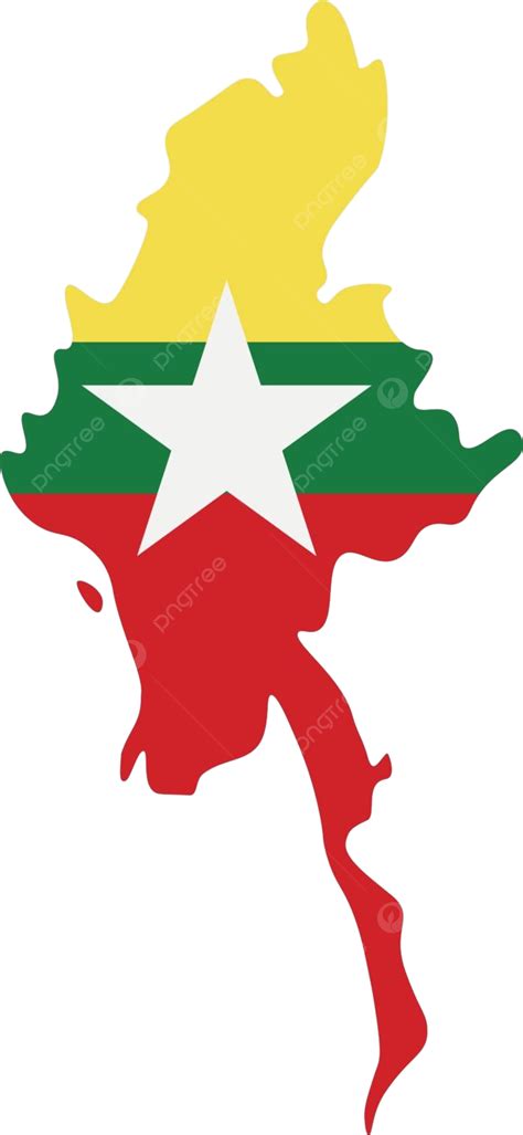 Map Of Myanmar Flag Shape Myanmar Myanmar Map Vector, Shape, Myanmar ...