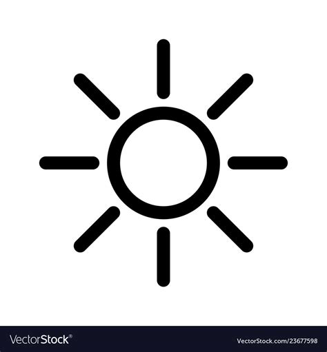 Black sun icon and symbol Royalty Free Vector Image