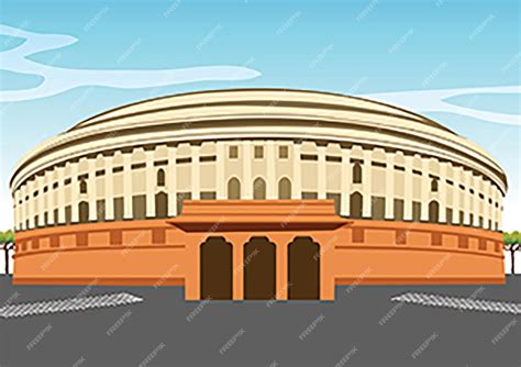 Premium Vector | Vector illustration of parliament of india