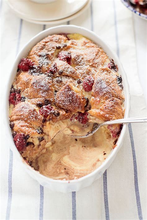 Raspberry Chocolate Croissant Pudding - Make and Takes