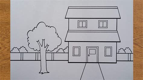 House Scenery Drawin 🏠 Easy to drawing and Painting - YouTube