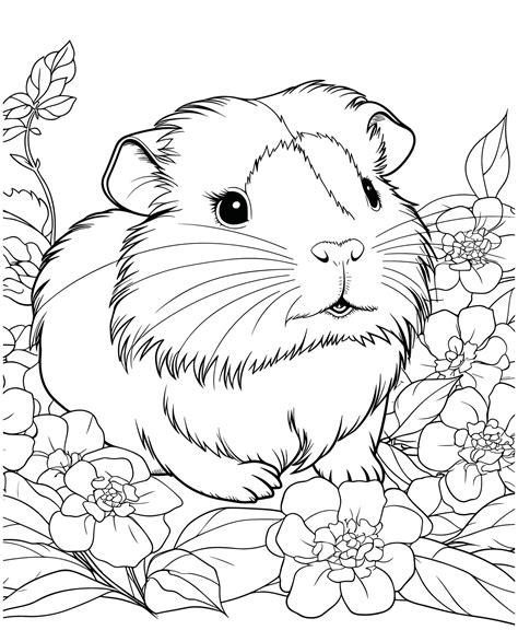 guinea pig coloring page for kids 27492466 Vector Art at Vecteezy