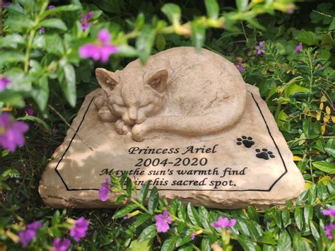 Sleeping Cat Urn *Cremation Statue Pet Ashes *Garden Memorial Stone *Remembrance Plaque *Animal ...