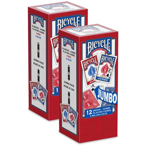 2 PACK | Bicycle Jumbo Faces Playing Cards - 12 pks. - Walmart.com ...