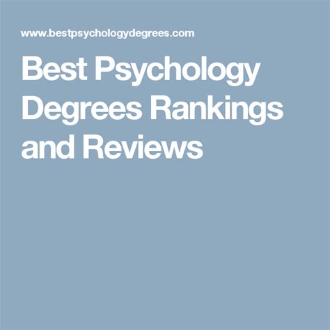 Best Psychology Degrees Rankings and Reviews