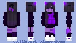 glowing purple demon girl skin Minecraft Skin