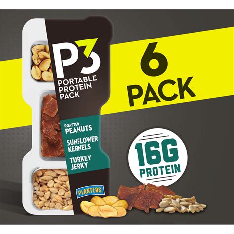 P3 Portable Protein Snack Pack with Roasted Peanuts, Sunflower Kernels ...