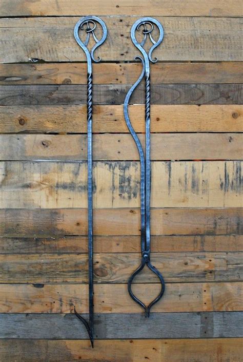 OUTDOOR Fire Tools, Personalized Fire Tool Set, 36" Hand Forged Fire Tongs, 40" Fire Poker, Iron ...