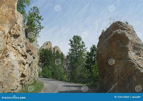 Rock Formations at Needle S Eye, Needle S Highway, South Dakota Stock Photo - Image of cloud ...