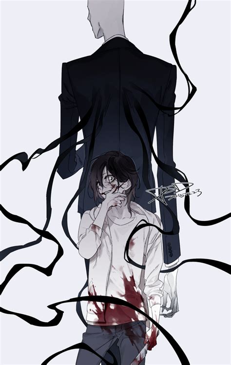 slender man and jeff the killer (creepypasta) drawn by psd_(psdgai) | Danbooru