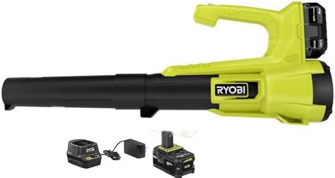 Amazon.com: RYOBI ONE+ 18V 90 MPH 250 CFM Cordless Battery Leaf Blower with 4.0 Ah Battery and ...