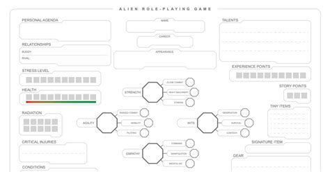 Printer-Friendly, Revamped Character Sheet : r/alienrpg