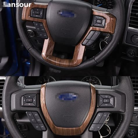 Sansour ABS Car Steering Wheel Decoration Trim Cover Interior Accessories Stickers For Ford F150 ...