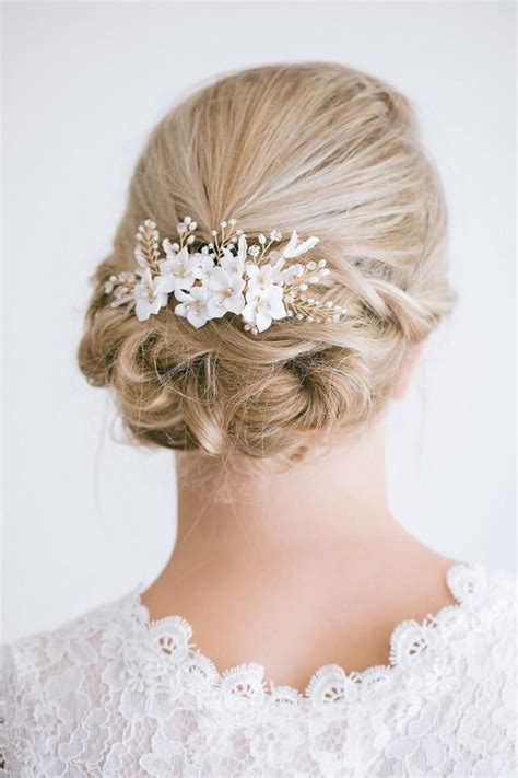 Bridal Floral Hair Comb, Ivory Flower Hair Comb, Bridal Hair Flower ...