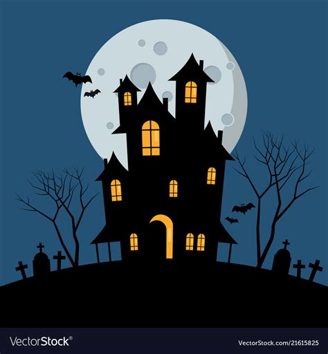 Halloween haunted house Royalty Free Vector Image