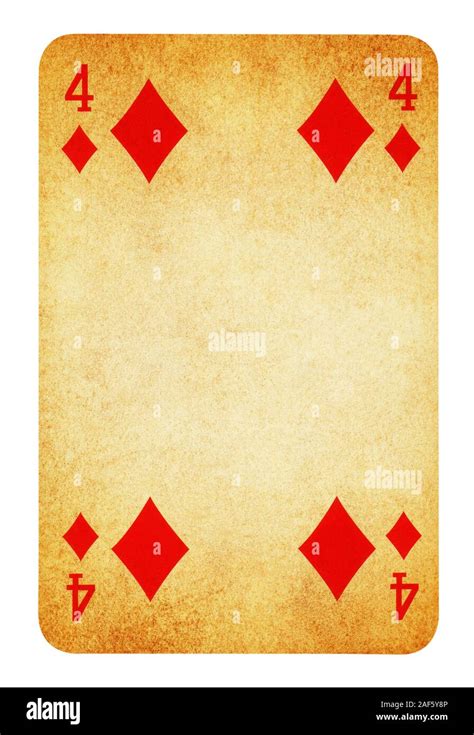 Four of Diamond playing card - isolated on white (clipping path ...