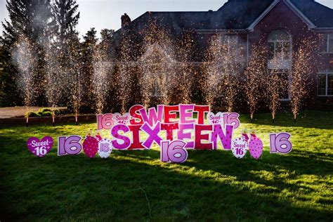 Sweet 16 Fireworks Yard Sign Display - Buffalo Yard Signs