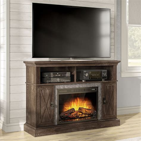 Kellum Media Fireplace Console for TV’s up to 58”, Rustic Brown Finish Just $199.99 (Reg. $249)