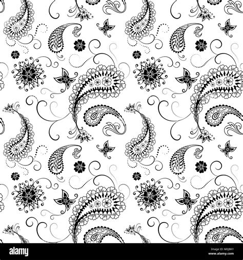 Black And White Paisley Desktop Background