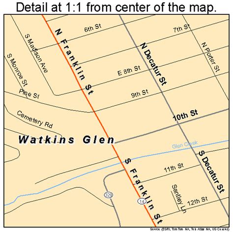 Watkins Glen New York Street Map 3678696