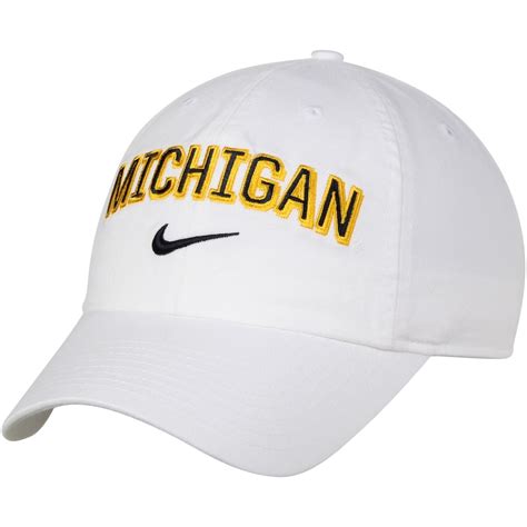 Michigan Wolverines Nike Heritage 86 Wordmark Adjustable Hat - White