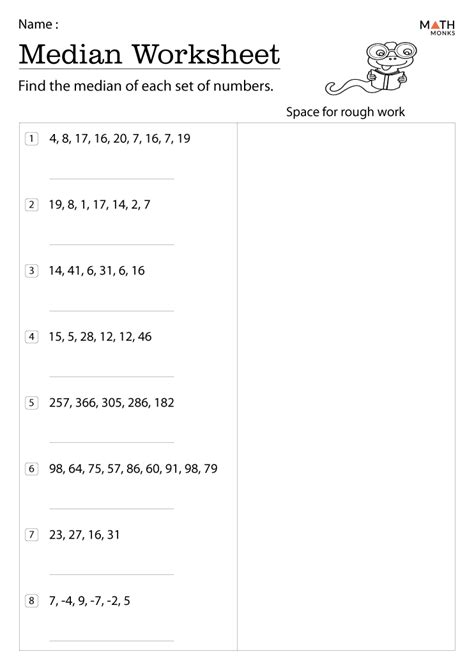 Median Worksheets