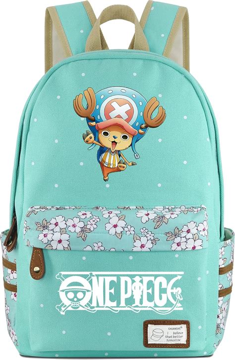 Amazon.com | Roffatide Anime One Piece Tony Tony Chopper Women Men Canvas Backpack Polka Dots ...