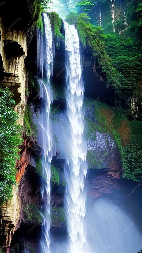 Premium AI Image | Majestic waterfall