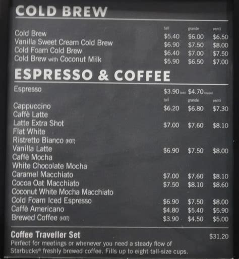 Starbucks Menu Singapore Prices List 2024