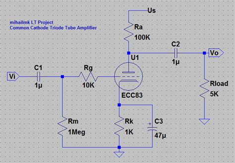 Electro-Magnetic World: Common Cathode Triode Tube Amplifier