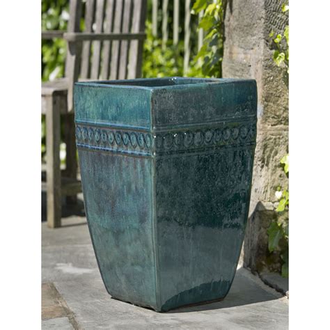 Ceramic Square Borsa Planter Indigo Rain | Kinsey Garden Decor Cedar ...