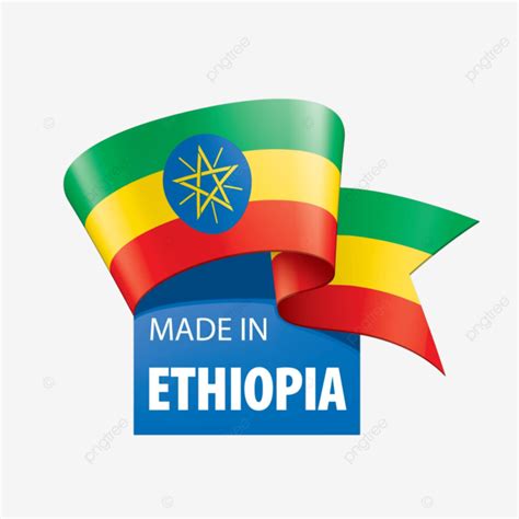 Vector Illustration Of The Ethiopian Flag On A White Backdrop Vector ...