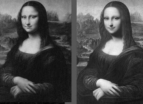 The Mona Lisa in the Louvre Museum (L) and the Isleworth (Earlier ...