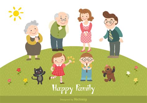 Happy Family Cartoon Vector Illustration 149233 Vector Art at Vecteezy