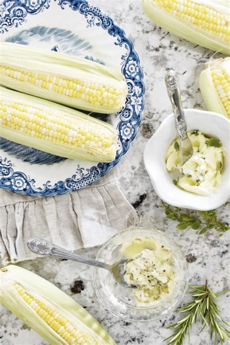 roasted corn with herb butter - My Little White Barn