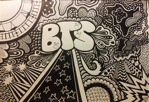 #doodle #drawing #pattern #kpop #bts #bangtanboys Name Drawings, Kpop ...