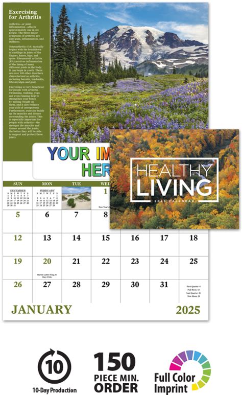 2025 Healthy Living (Window) Calendar | 11" x 17" Imprinted Window ...