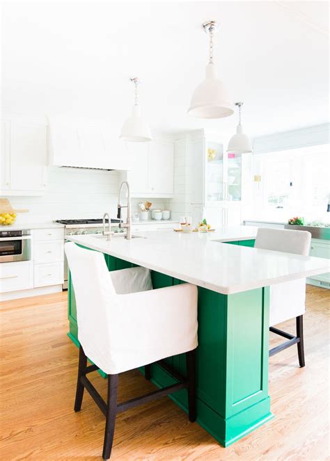 Kitchen Design with Green Kitchen Island (Home Bunch - An Interior ...