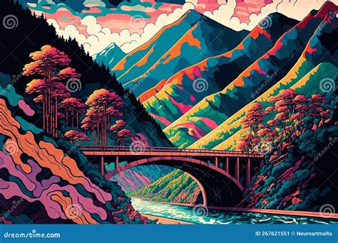 Splendid Landscape Artwork Fusion Stock Illustration - Illustration of surreal, fusion: 267621551