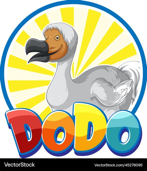 Dodo bird extinction animal cartoon logo Vector Image