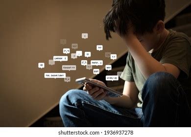 Cyberbullying Social Media Harassment Concept Young Stock Photo ...