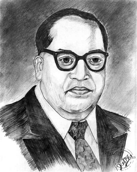 Pencil Sketch of Dr. B. R. Ambedkar - Desi Painters