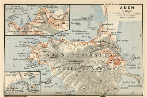 Map of Aden, Yemen (1914) : papertowns