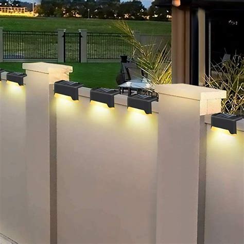 Solar LED Waterproof Fence Lights Outdoor Wall Lampu Solar Glow Gardens ...