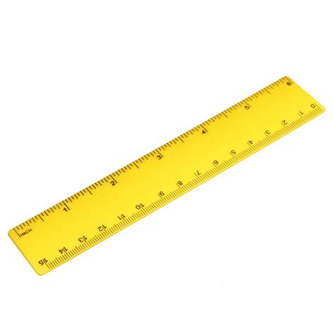 Plastic Ruler 15cm 6 inches Straight Ruler Yellow Measuring Tool for ...