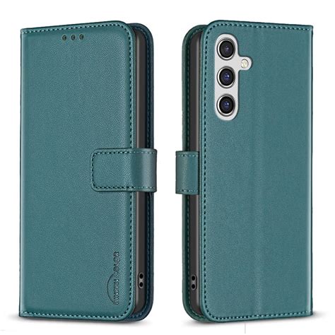 Samsung Galaxy A55 Flip Leather Wallet Case with 3 Card Slot and Magnetic Closure Green