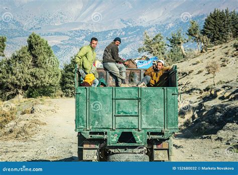 Imilchil, Morocco - October 05, 2013. Berbers Men Traveling on Truck in ...